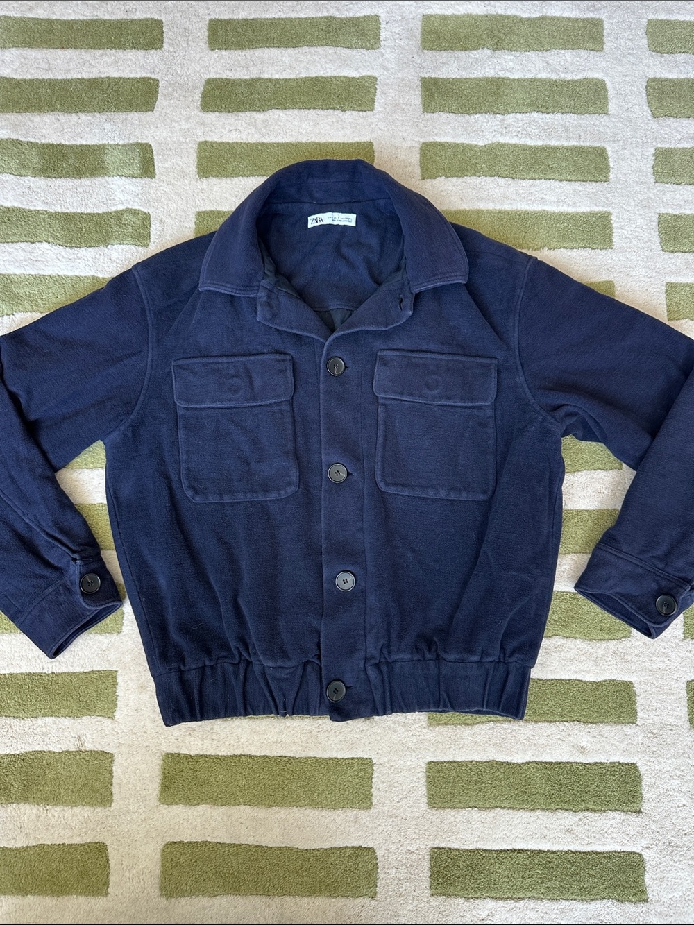 Zara Dark Navy Fleece-Lined Jacket